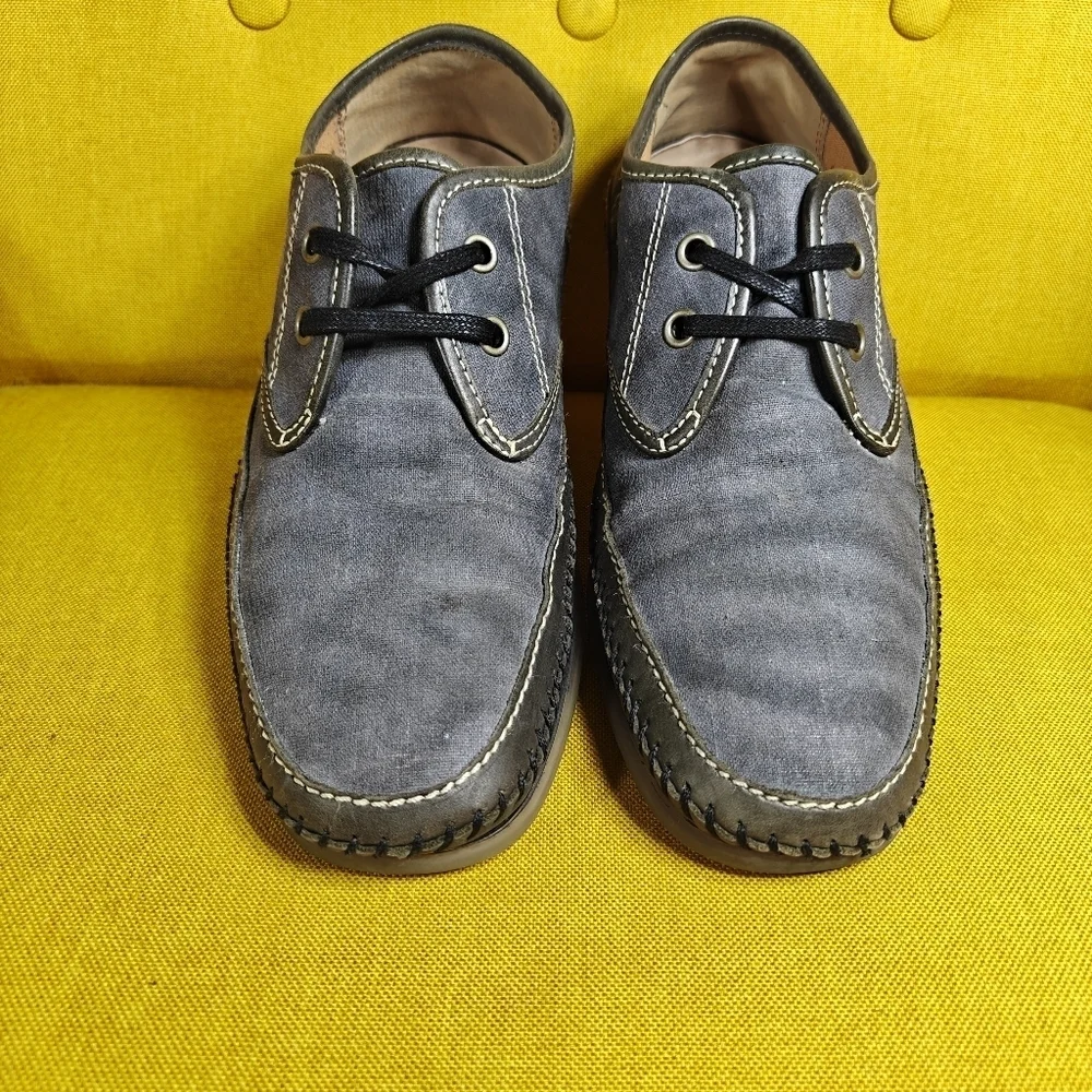 JOHN VARVATOS USA Hester Distressed Low Chukka Canvas Grey Gum Sole Men Shoe 9M